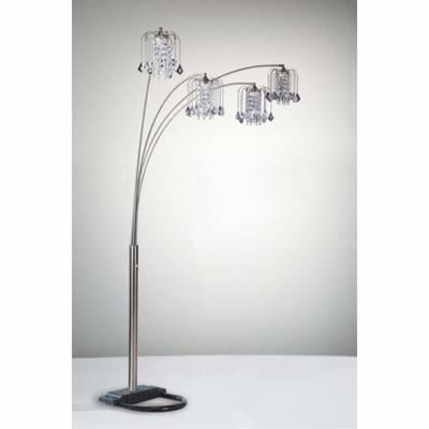 Rain Drop Arc Pewter 84" Floor Lamp