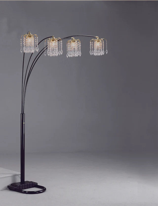 Rain Drop Arc Black 84" Floor Lamp