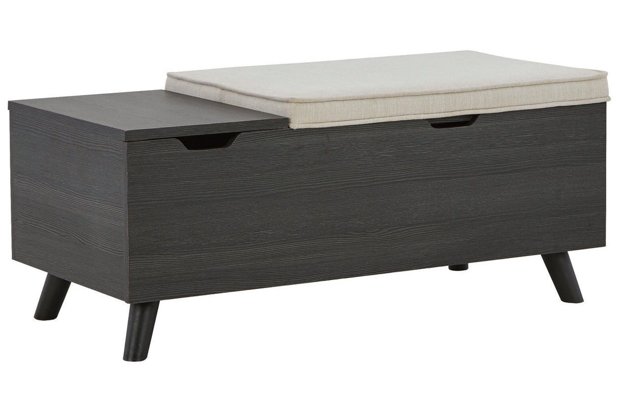 Yarlow Linen/Gray Storage Bench