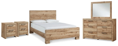 Hyanna Queen Panel Bed with Dresser, Mirror and 1 Nightstand