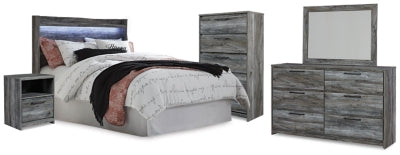 Baystorm Queen Panel Headboard, Dresser, Mirror, Chest and Nightstand