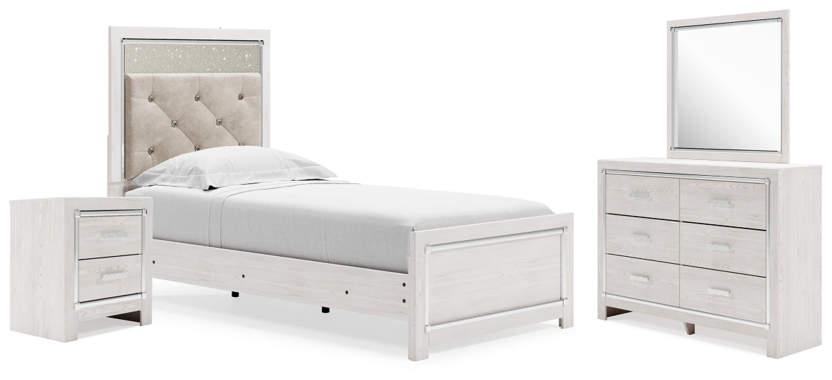 Altyra Twin Panel Bed, Dresser, Mirror and Nightstand