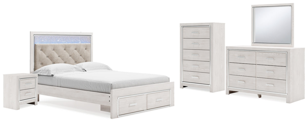 Altyra Queen Storage Bed, Dresser, Mirror, Chest and Nightstand