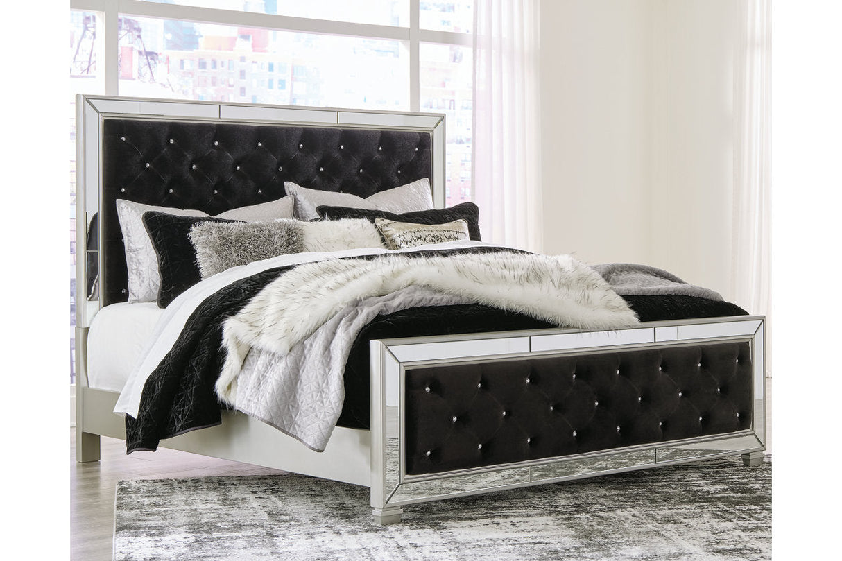 Lindenfield Silver Queen Upholstered Panel Bed