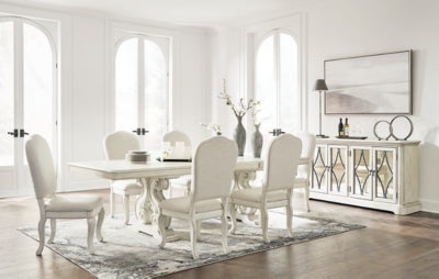 Arlendyne Dining Extension Table, 6 Chairs and Server