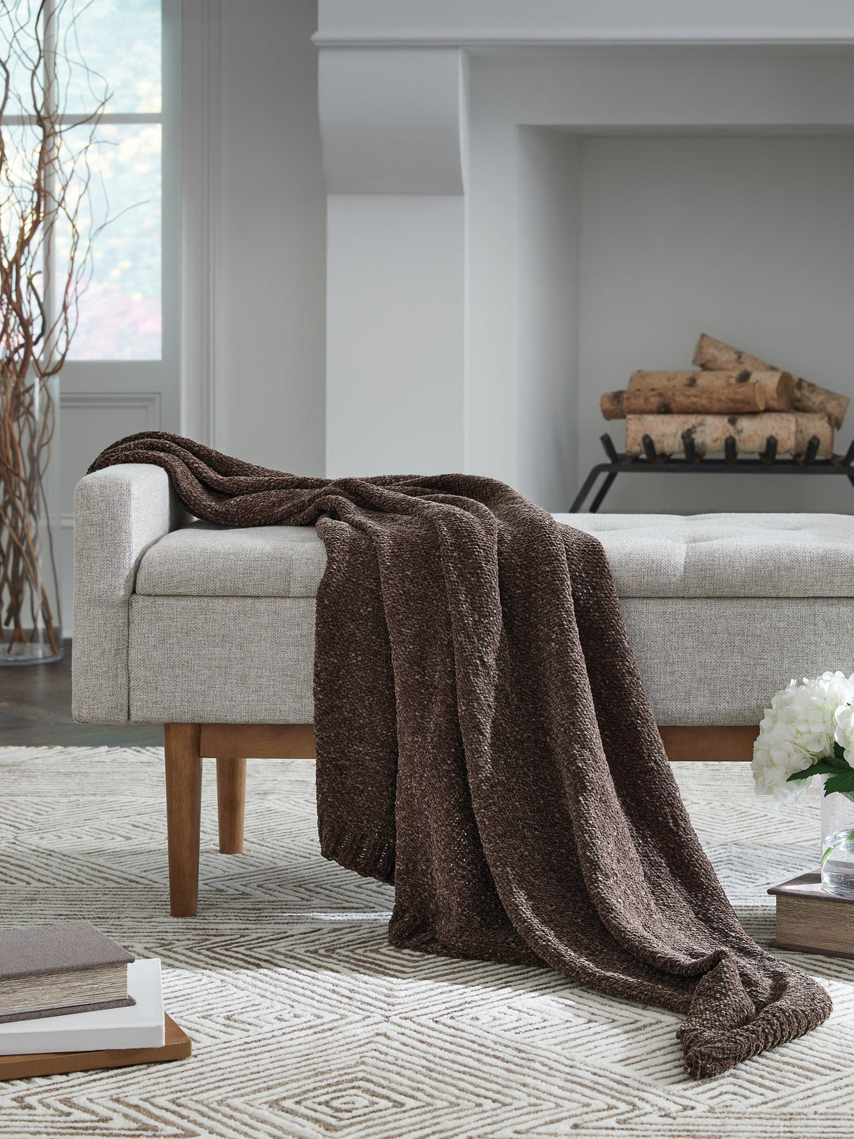 Anawood Brown Throw (Set of 3)