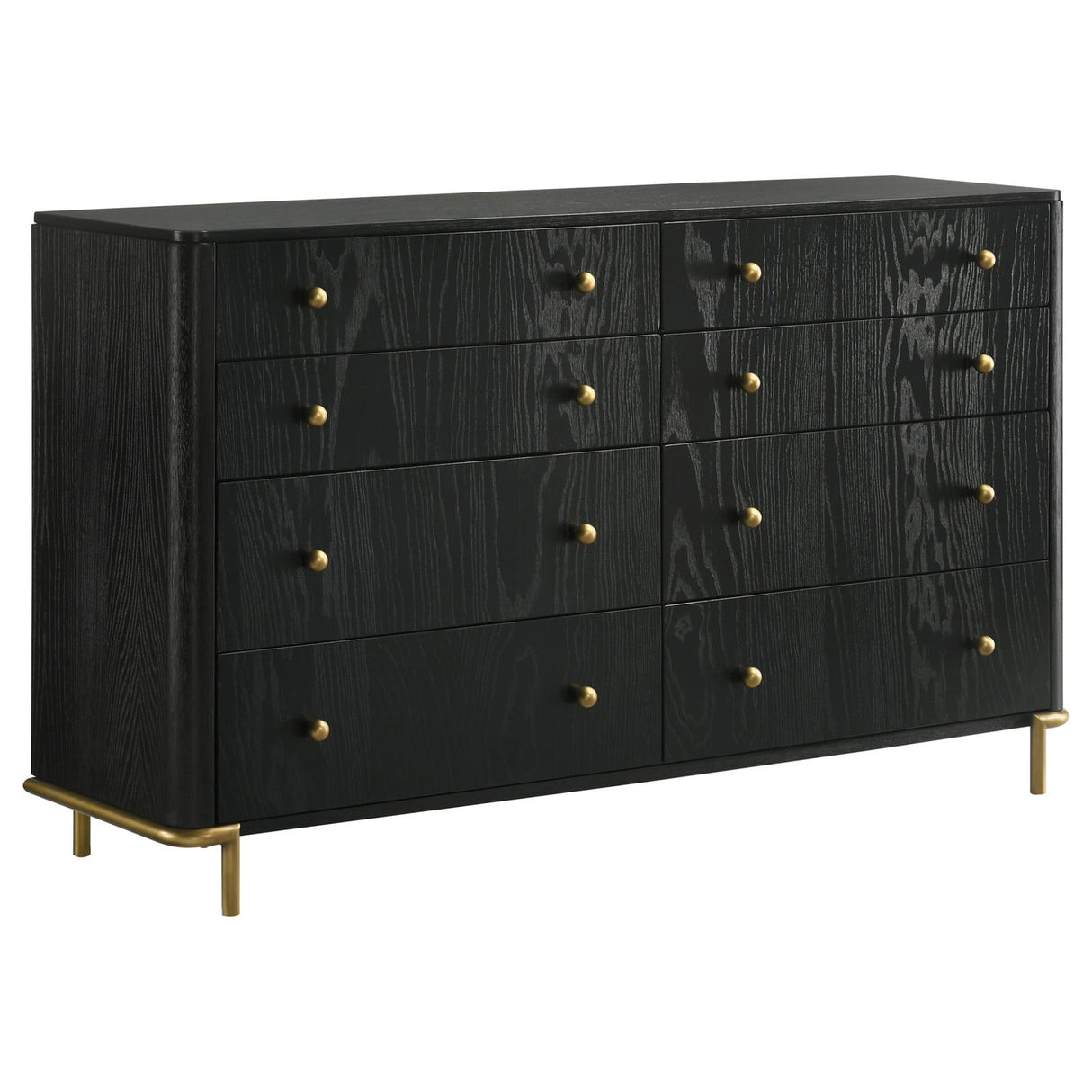 Arini Black 8-Drawer Bedroom Dresser