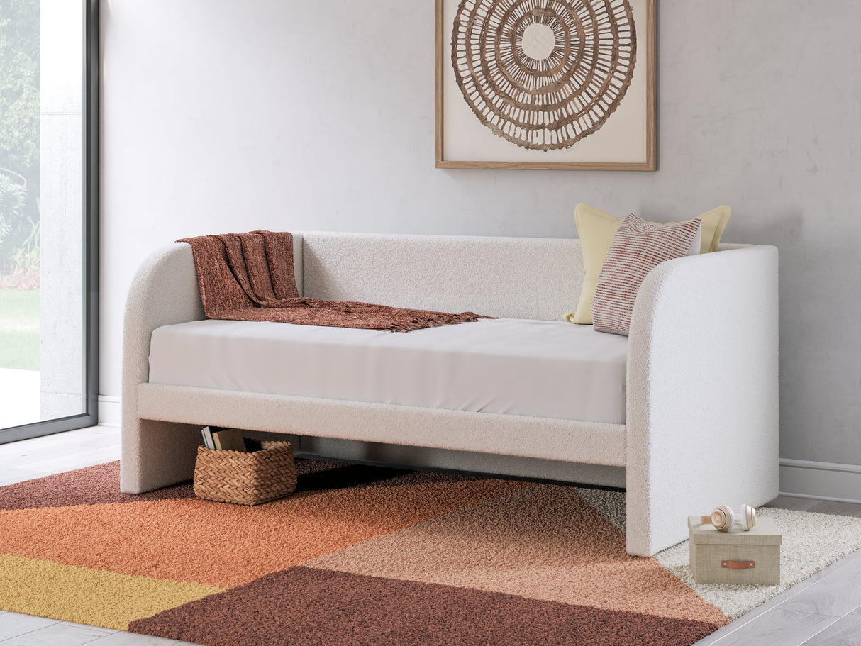 Arloster Tan/White Twin Upholstered Day Bed