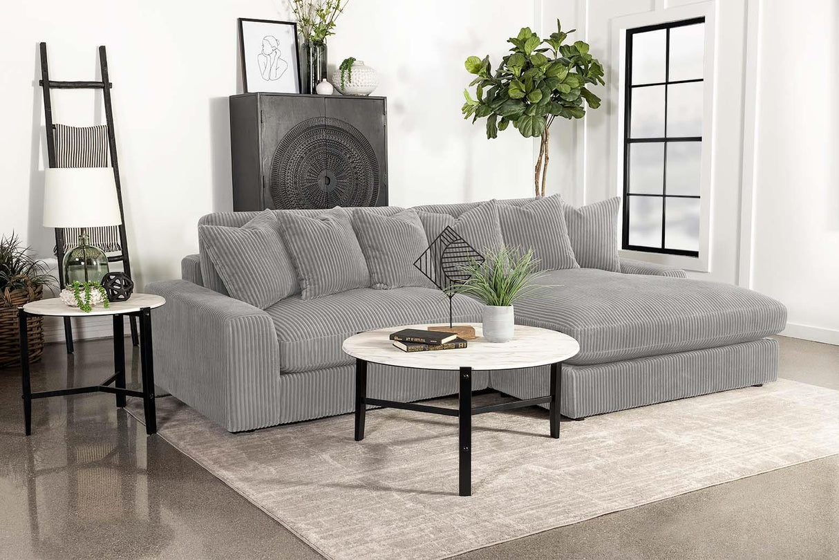 Blaine Fog Upholstered Reversible Sectional