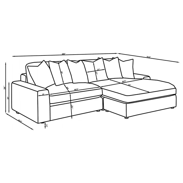 Blaine Sand Upholstered Reversible Sectional Sofa