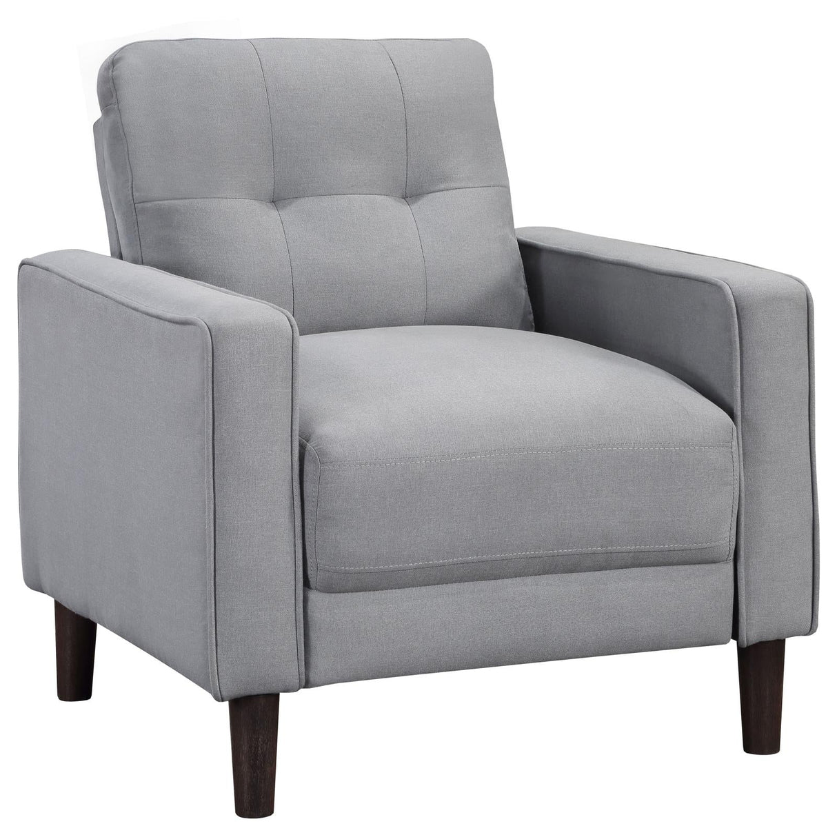 Bowen Gray Upholstered Track Arms Tufted Chair