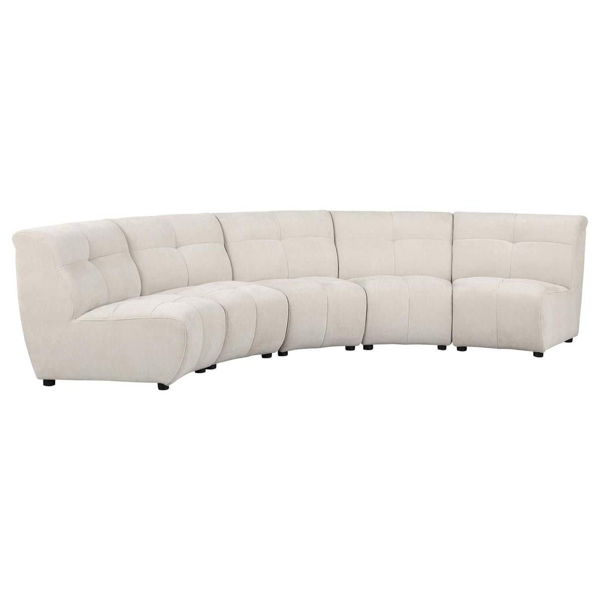 Charlotte Ivory 5-Piece Upholstered Curved Modular Sectional Sofa
