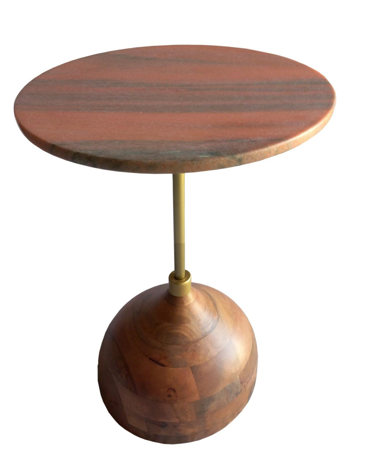 Colima Peach Round Wood Top Side Table