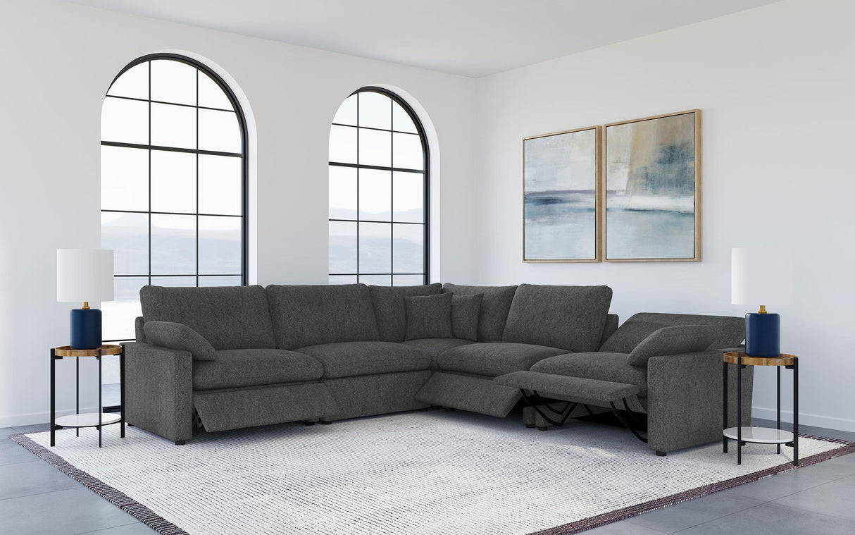 Collins Dark Gray 5-Piece Modular Power Reclining Sectional