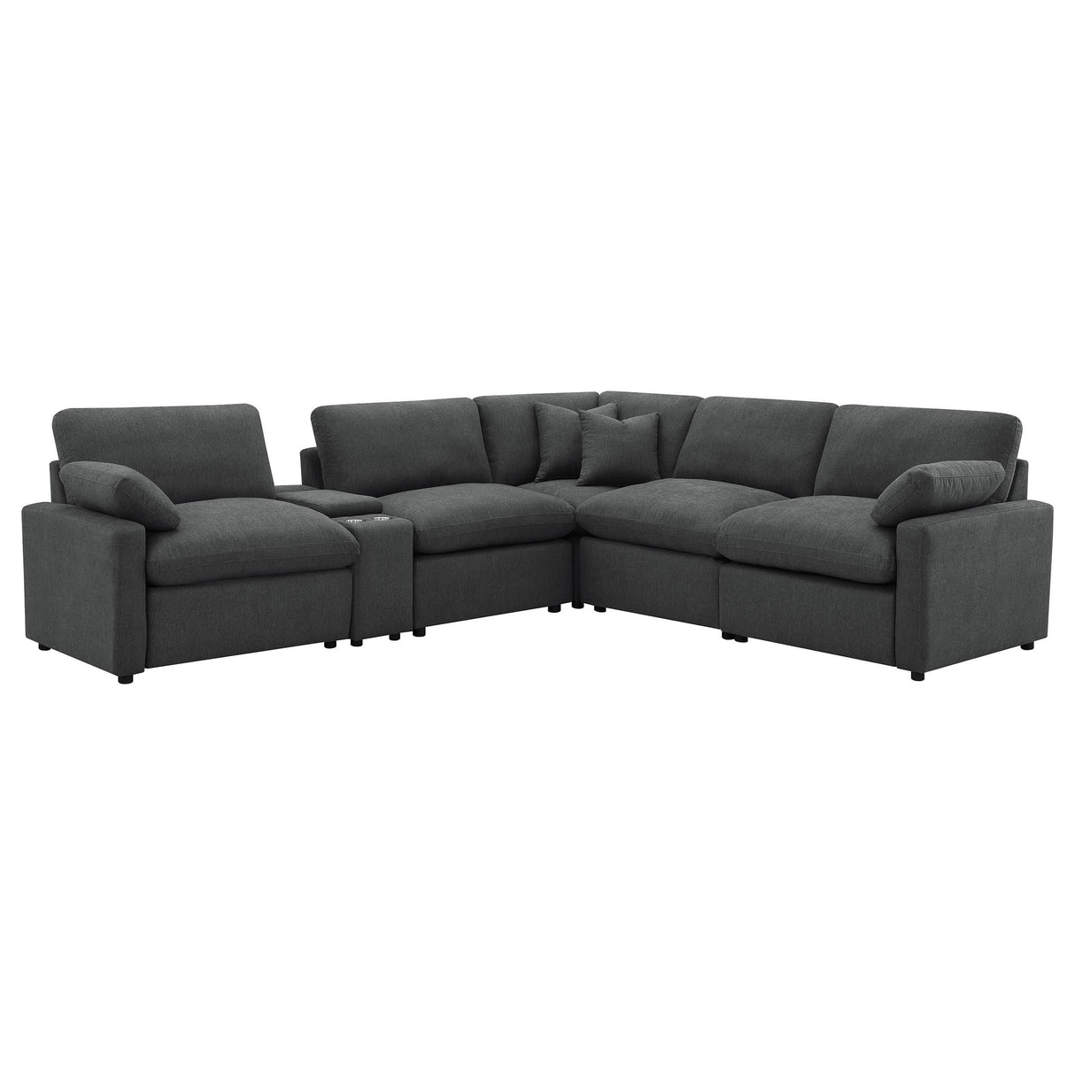Collins Dark Gray 6-Piece Modular Power Reclining Sectional