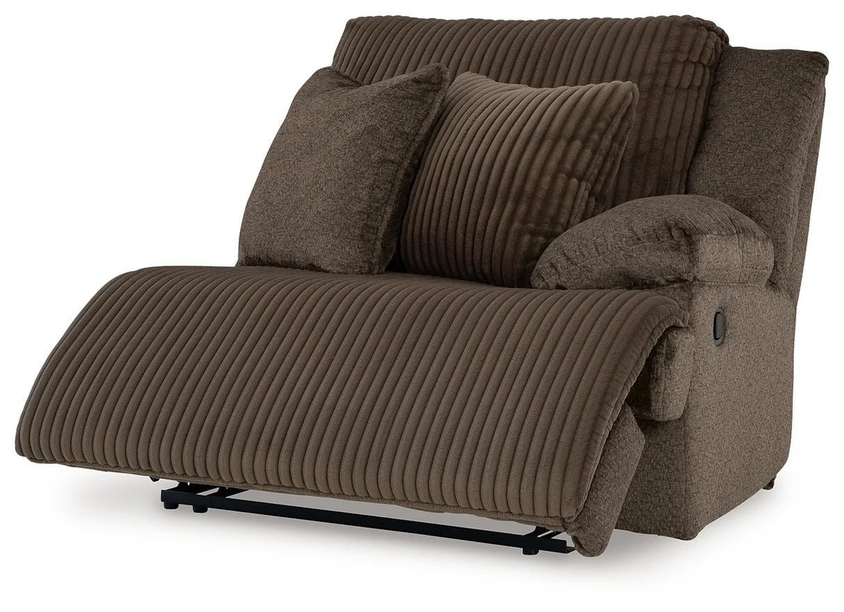 Top Tier Chocolate 3-Piece LAF Chaise Reclining Sectional