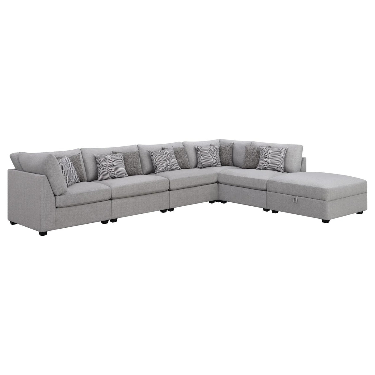 Cambria Gray Upholstered 5-Piece Modular Sectional