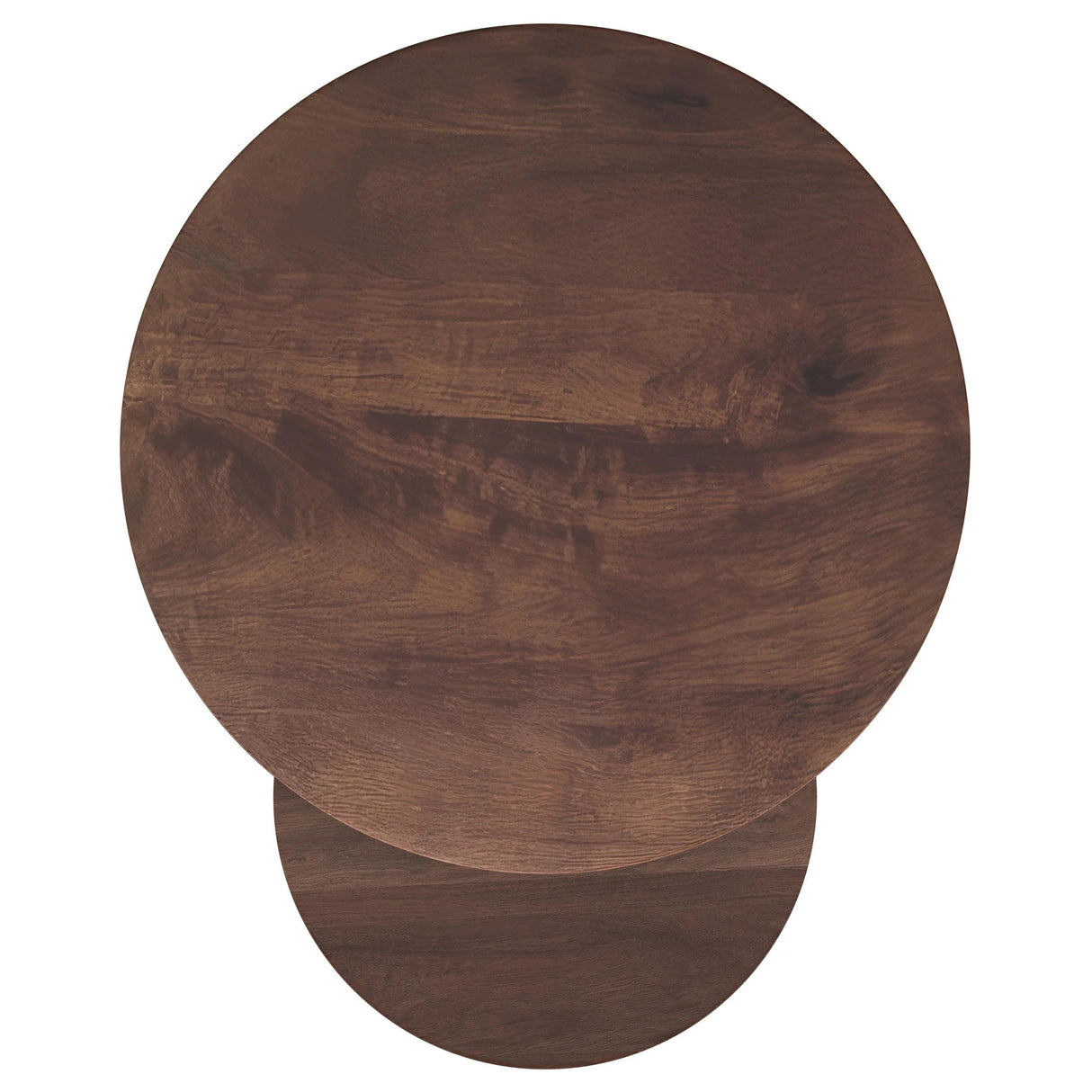Yency Mango Brown 2-Piece Solid Wood Round Nesting Table