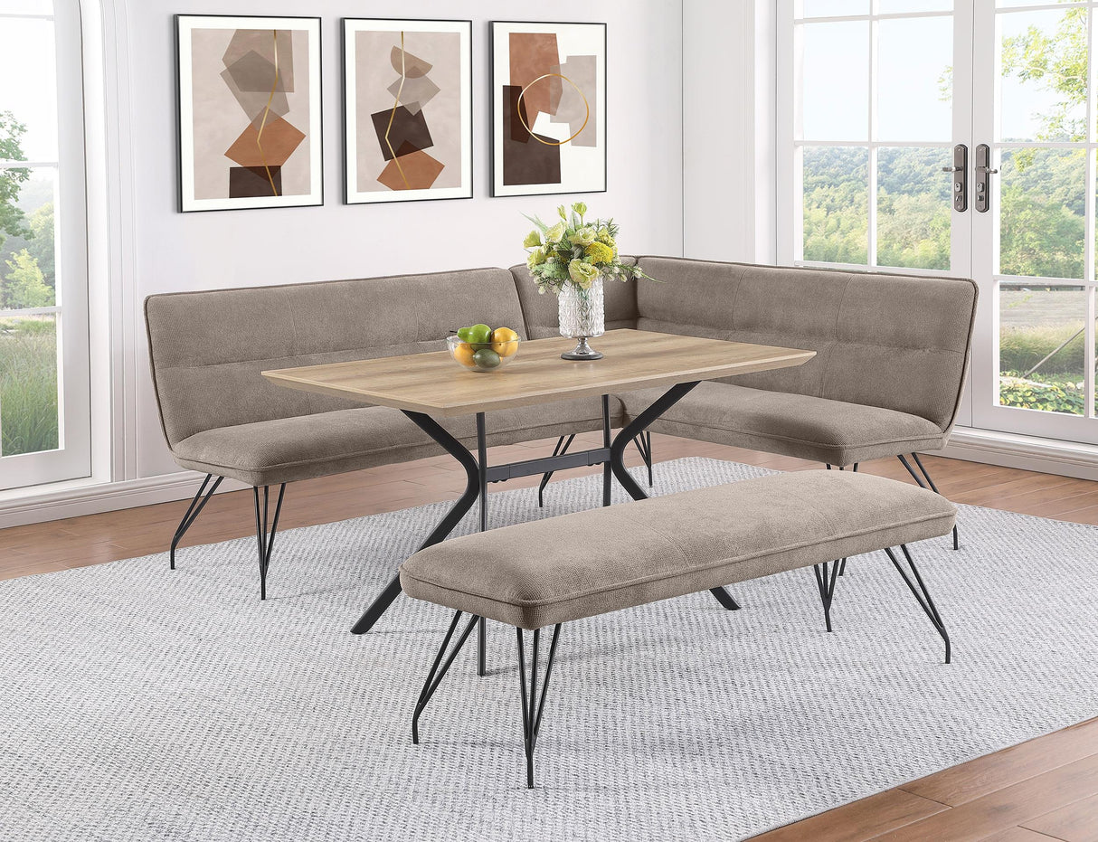 Dodson Taupe Upholstered Dining Bench