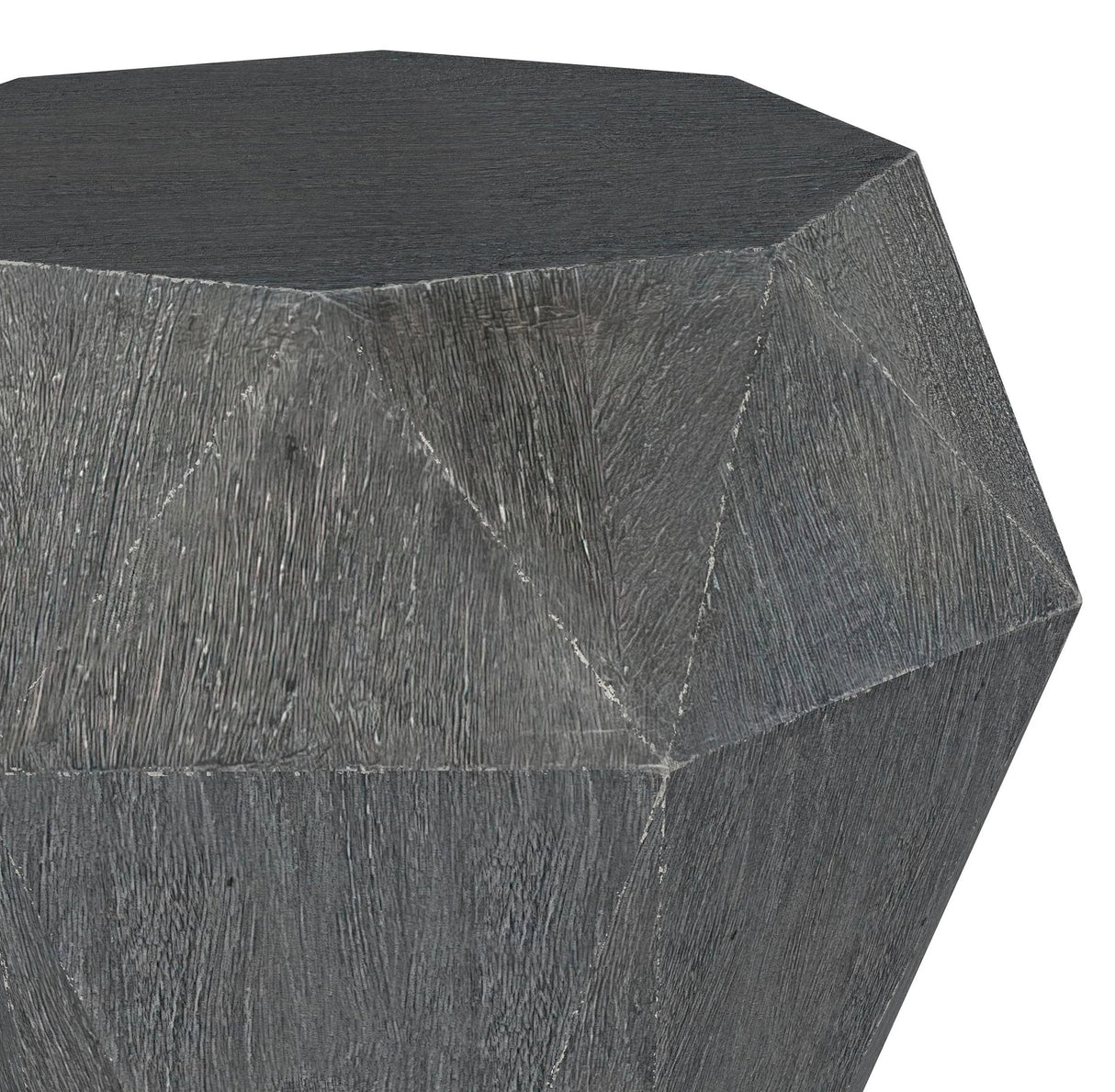 Jacinto Gray Geometric Solid Mango Wood Side Table