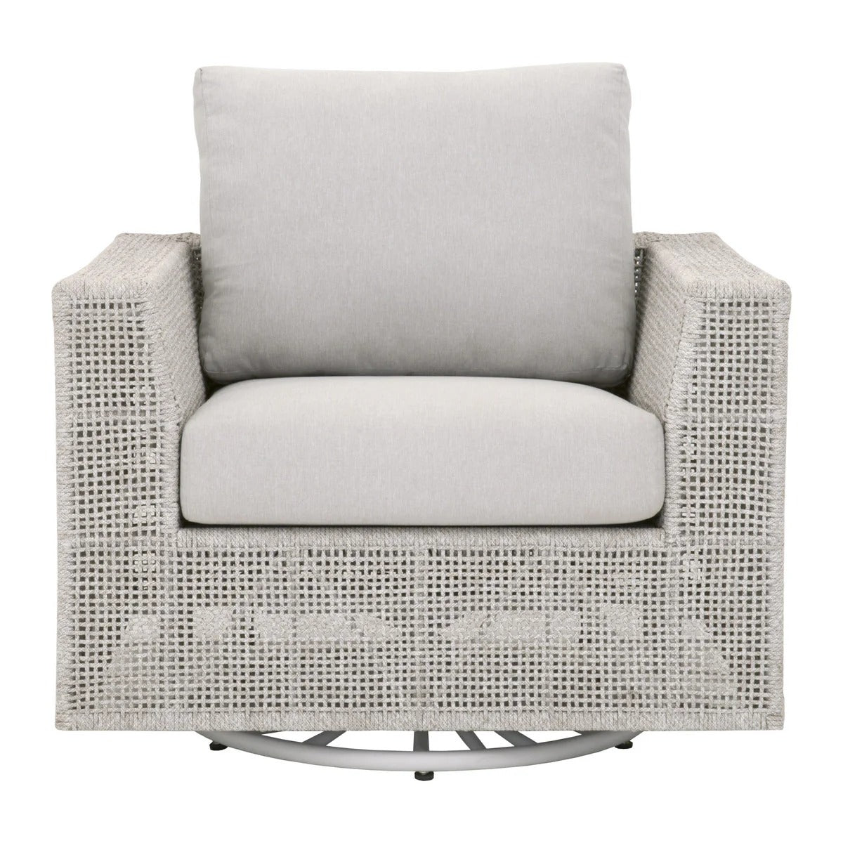 Seton Creek Gray Outdoor Swivel Lounge with Cushion