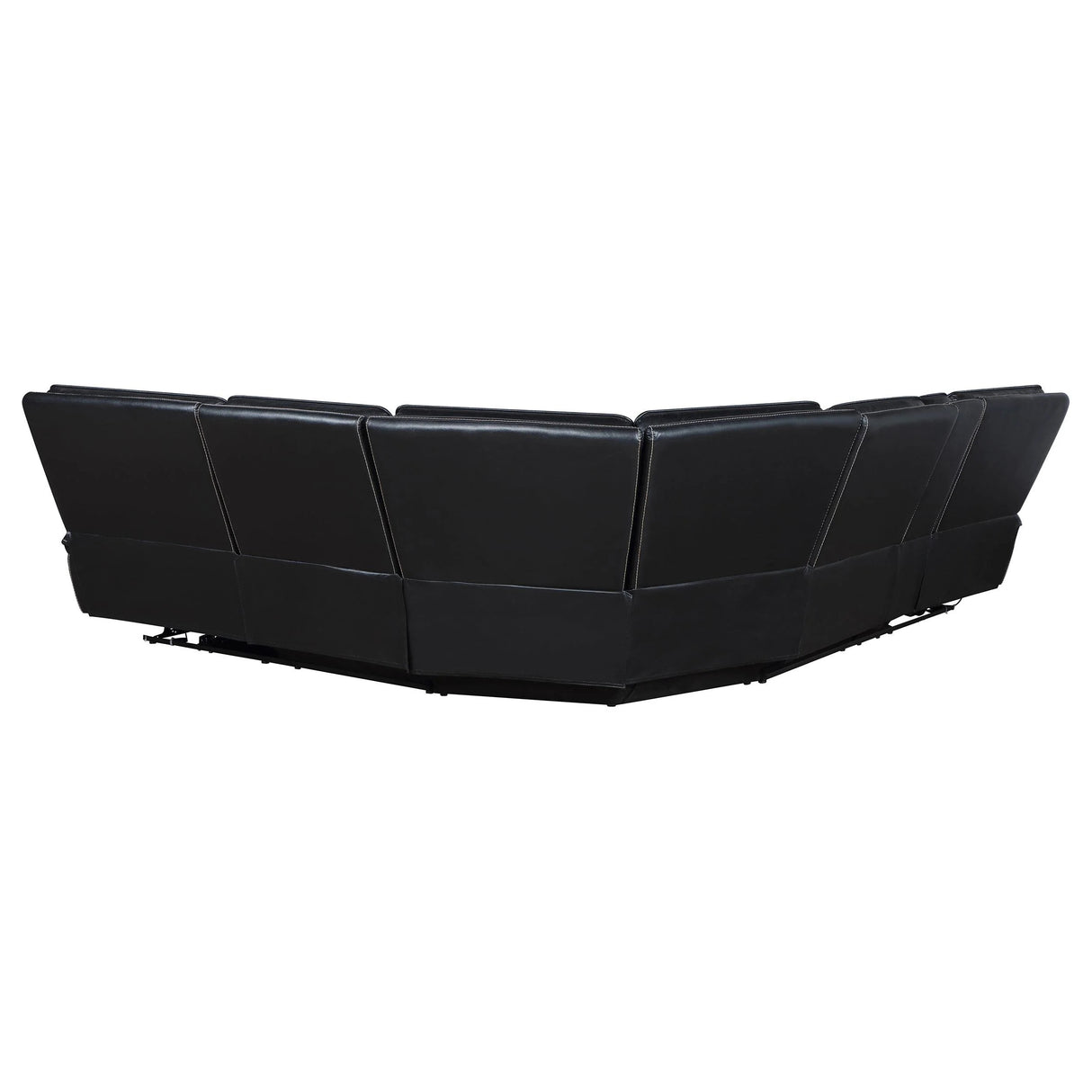 Hewitt Black Leather Upholstered Power Reclining Sectional