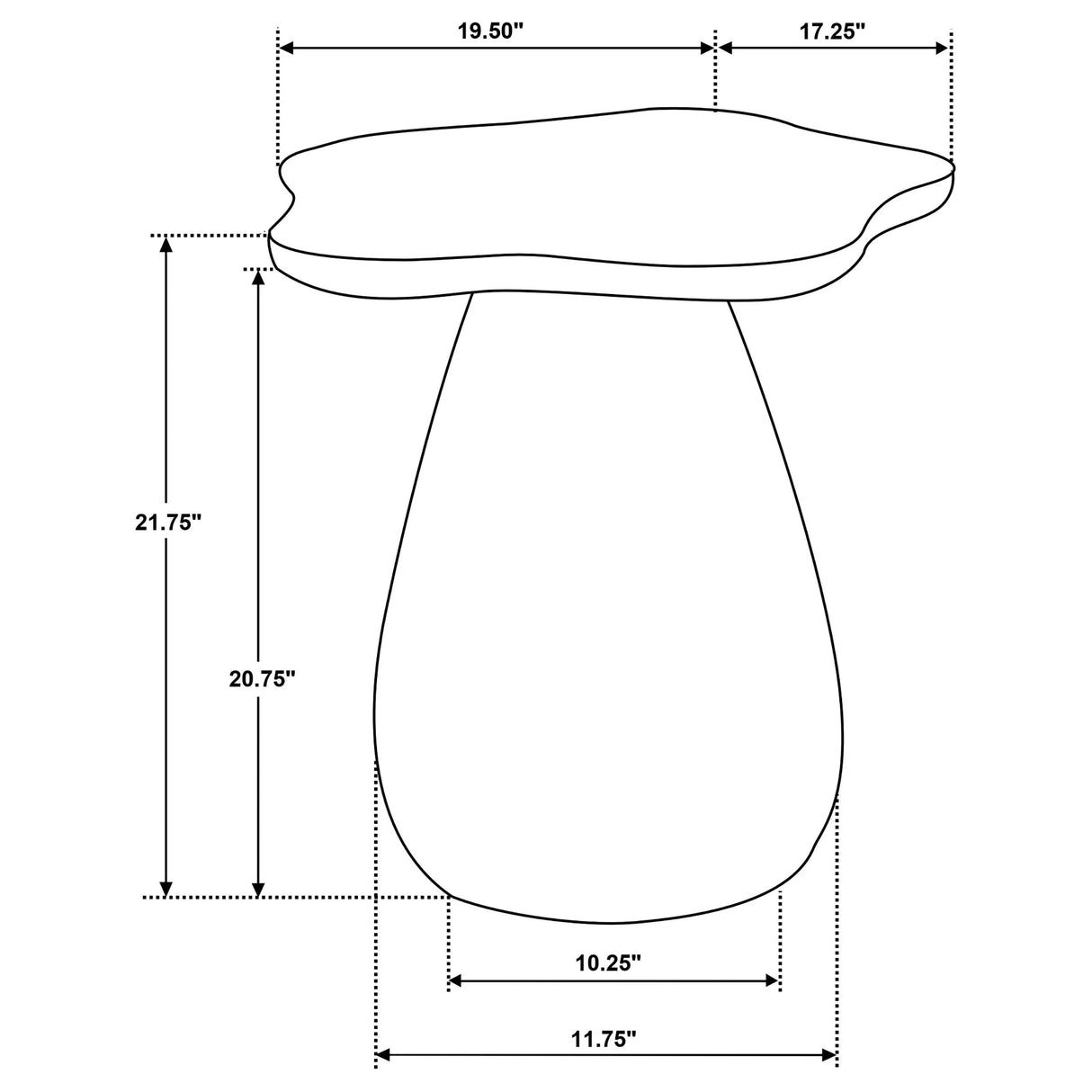 Perth Off White Cloud Shaped Top Side Table