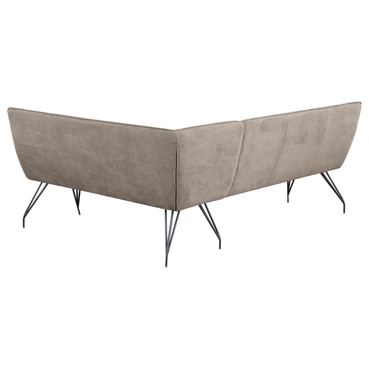 Dodson Taupe Fabric Upholstered L-Shaped Nook Dining Bench
