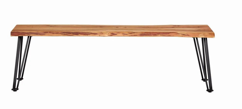 Sherman Natural Acacia and Matte Black Bench