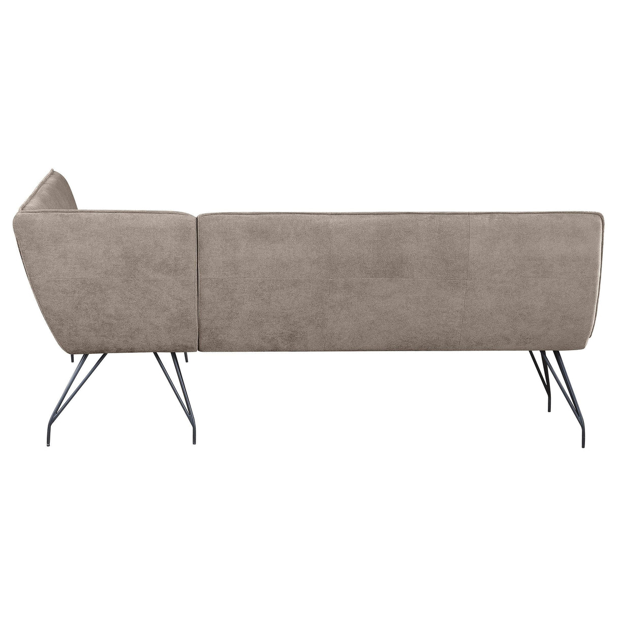 Dodson Taupe Fabric Upholstered L-Shaped Nook Dining Bench