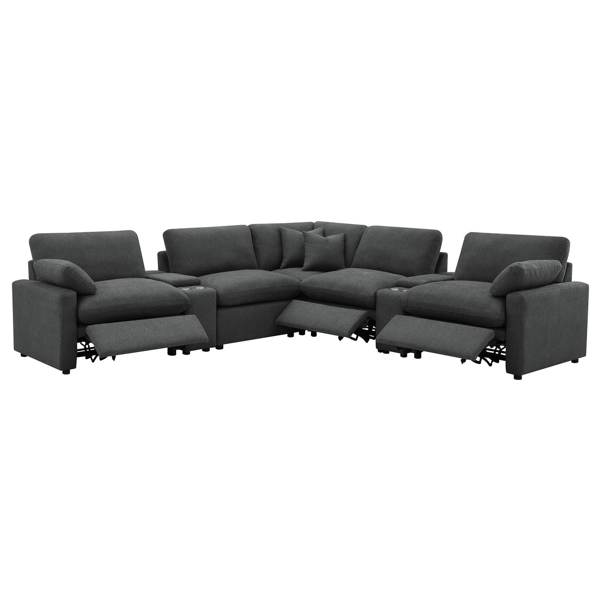 Collins Dark Gray 7-Piece Modular Power Reclining Sectional