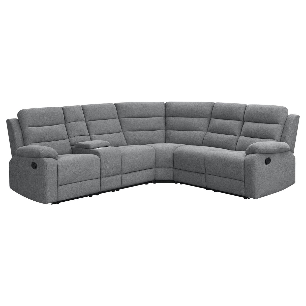 David Smoke 3-Piece Upholstered Motion Sectional with Pillow Arms