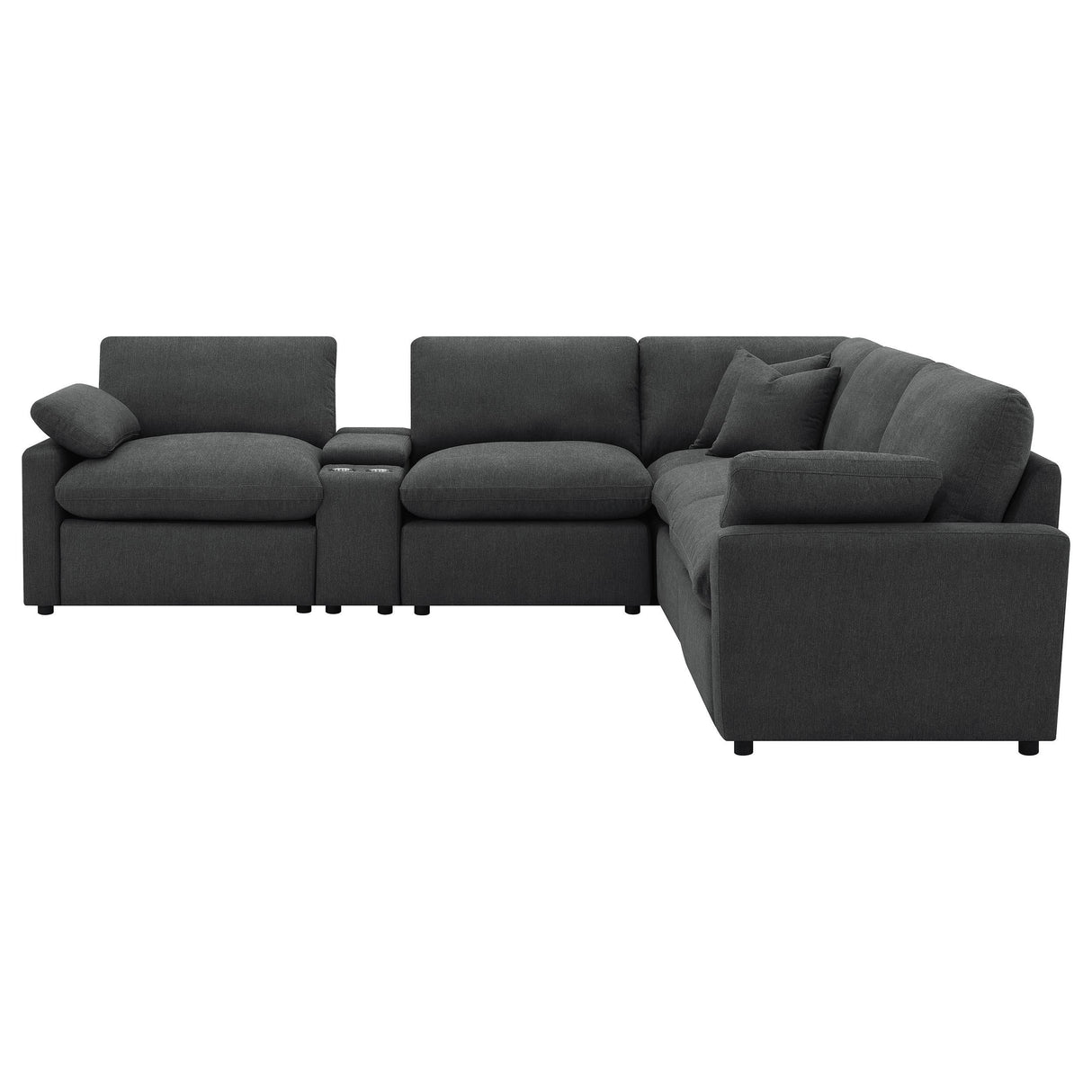 Collins Dark Gray 6-Piece Modular Power Reclining Sectional