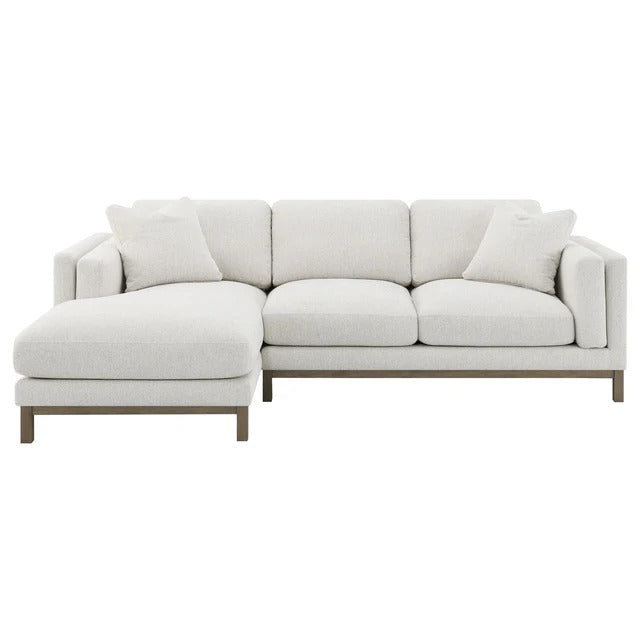 Geneva Sand Boucle Upholstered Sectional Chaise Sofa