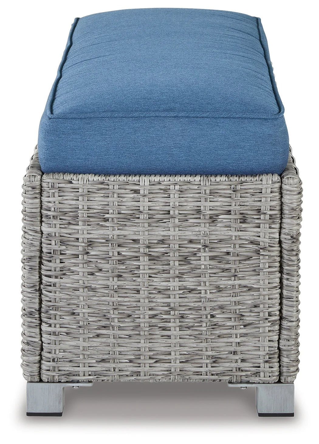 Naples Beach Light Gray Outdoor Bench with Cushion