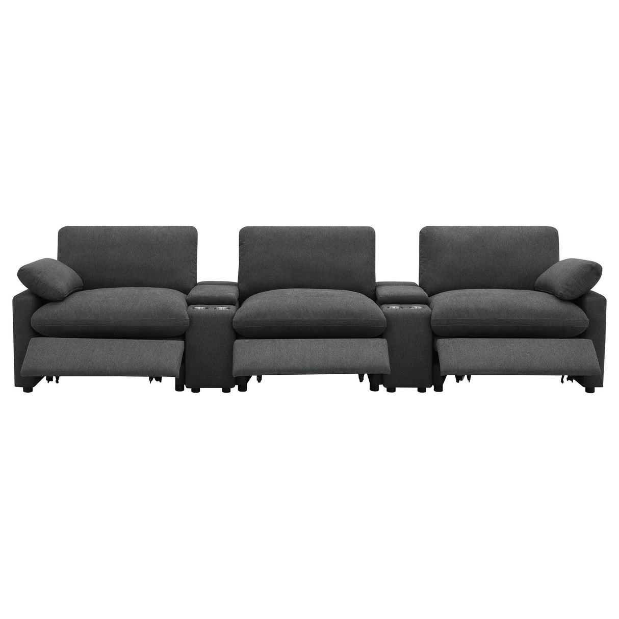 Collins Dark Gray 5-Piece Power Reclining Home Theater Seating