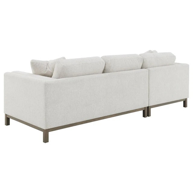 Geneva Sand Boucle Upholstered Sectional Chaise Sofa