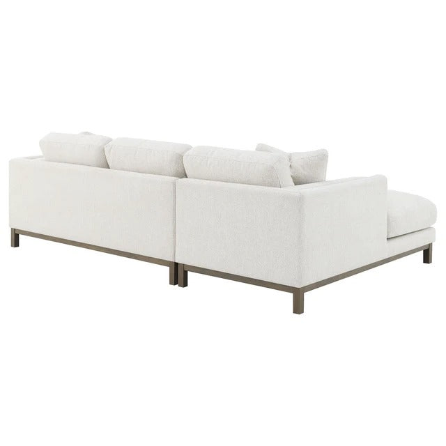 Geneva Sand Boucle Upholstered Sectional Chaise Sofa