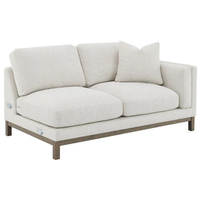 Geneva Sand Boucle Upholstered Sectional Chaise Sofa
