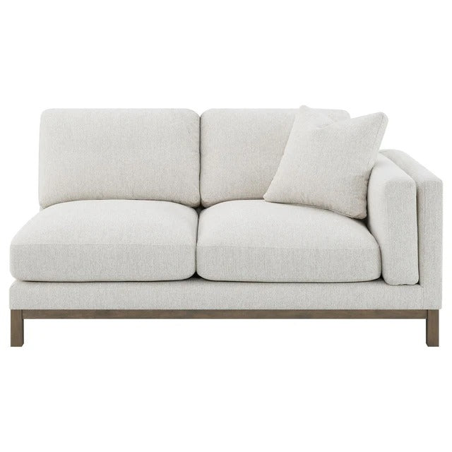 Geneva Sand Boucle Upholstered Sectional Chaise Sofa
