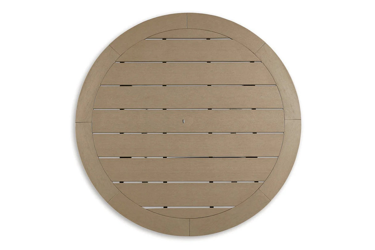 Fairen Trail Black/Driftwood Outdoor Counter Height Dining Table with 2 Barstools