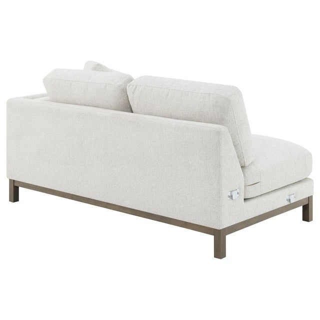 Geneva Sand Boucle Upholstered Sectional Chaise Sofa