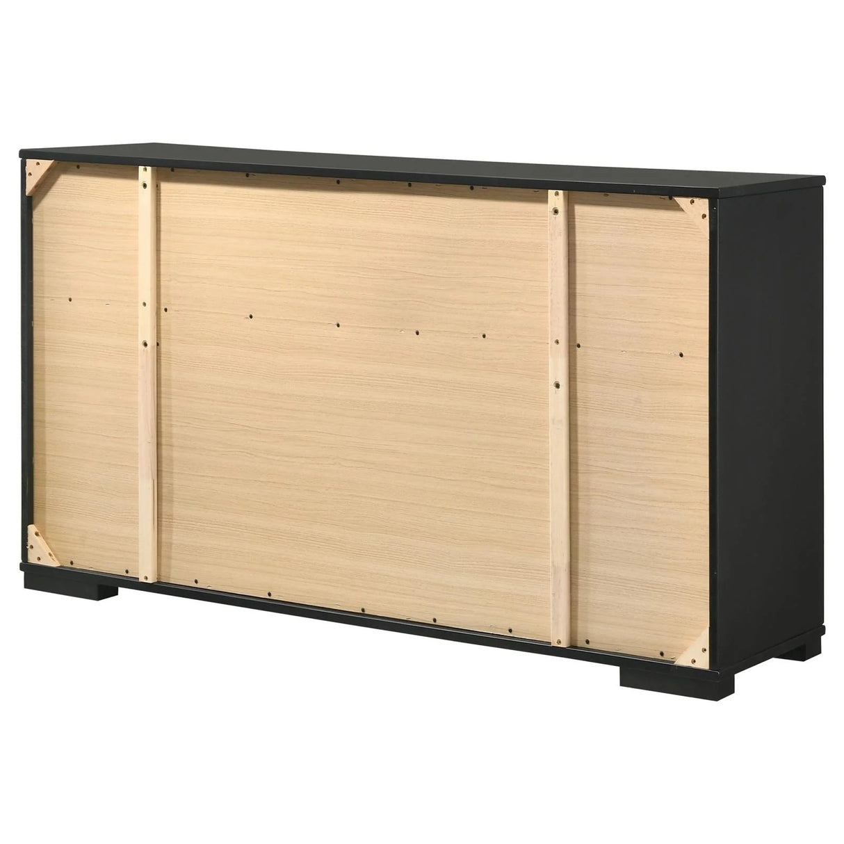 Blacktoft Black 6-Drawer Dresser with Mirror