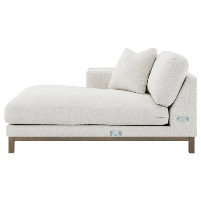 Geneva Sand Boucle Upholstered Sectional Chaise Sofa