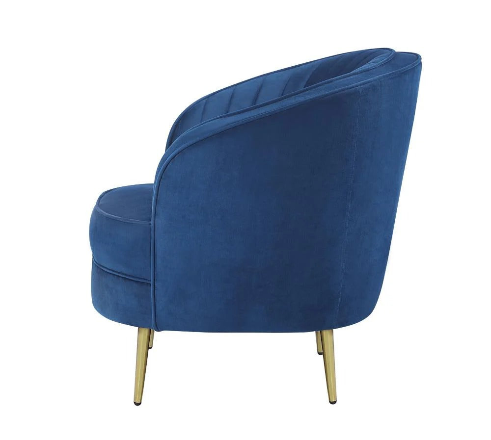 Sophia Blue Upholstered Vertical Channel Tufted Chair