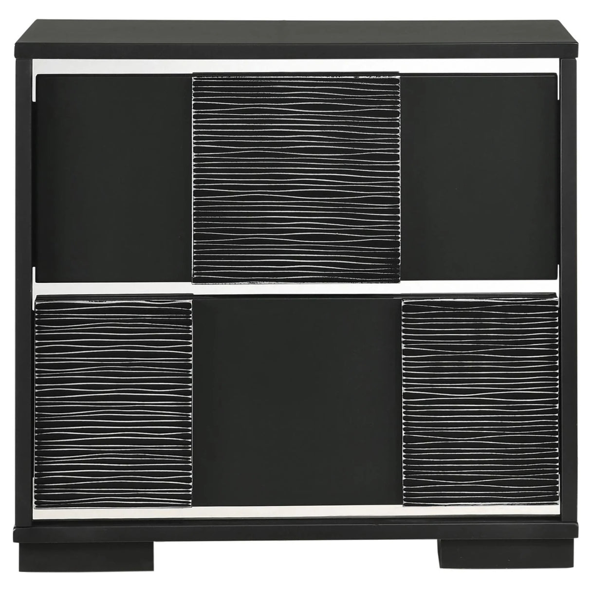 Blacktoft Black 2-Drawer Nightstand