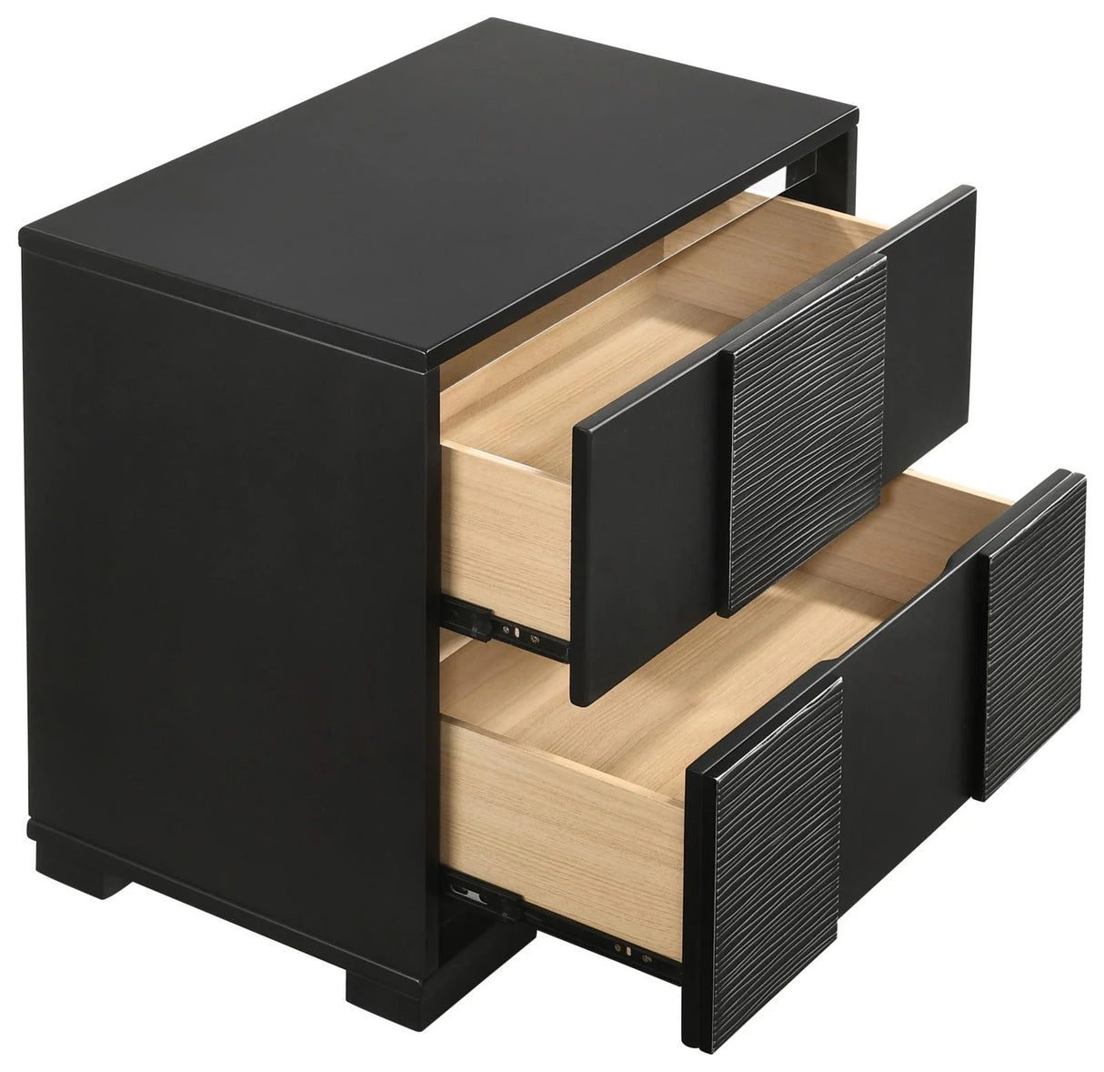 Blacktoft Black 2-Drawer Nightstand