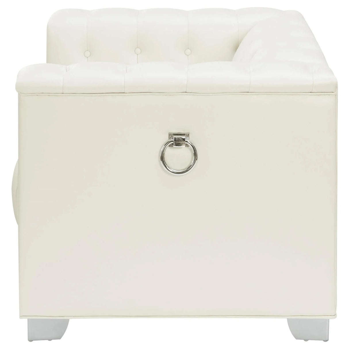 Chaviano Pearl White Tufted Upholstered Chair