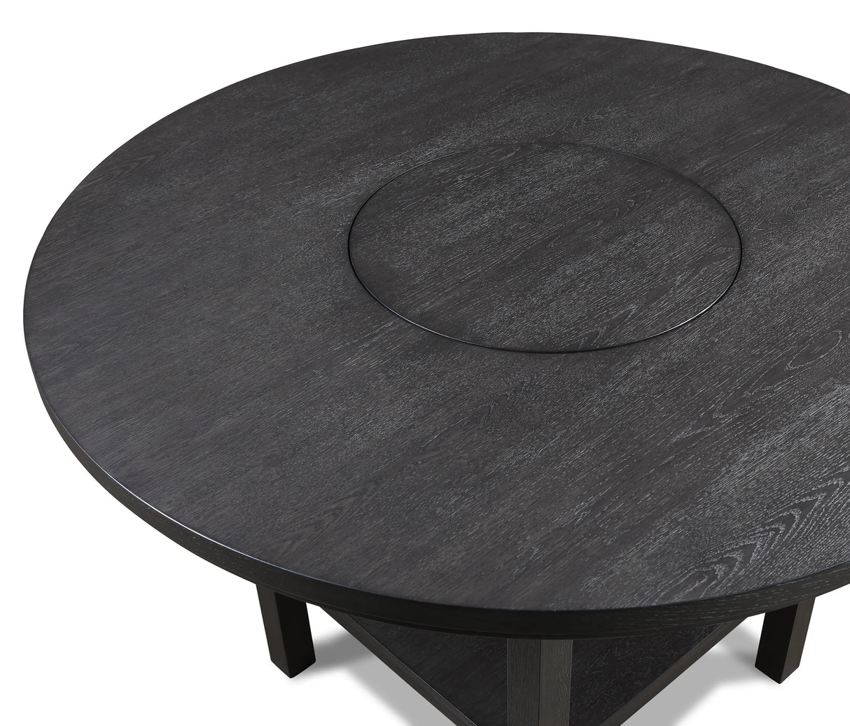 Guthrie Charcoal Round Counter Height Table with Lazysusan