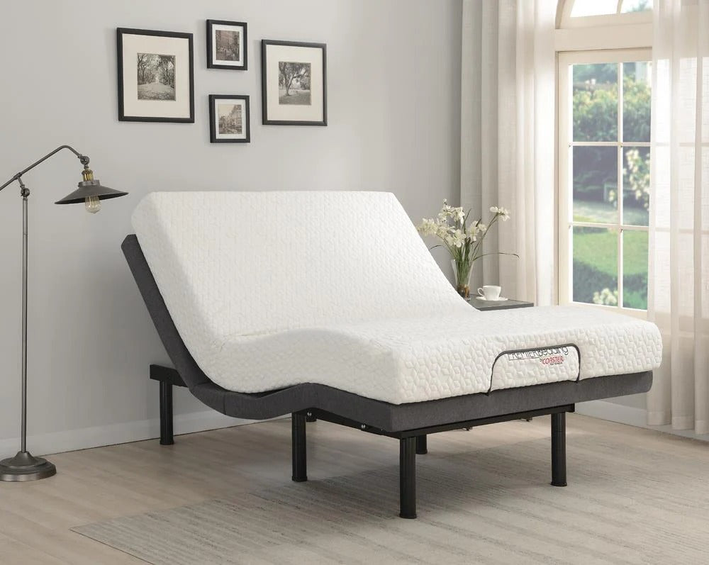 Clara Gray and Black Full Adjustable Bed Base